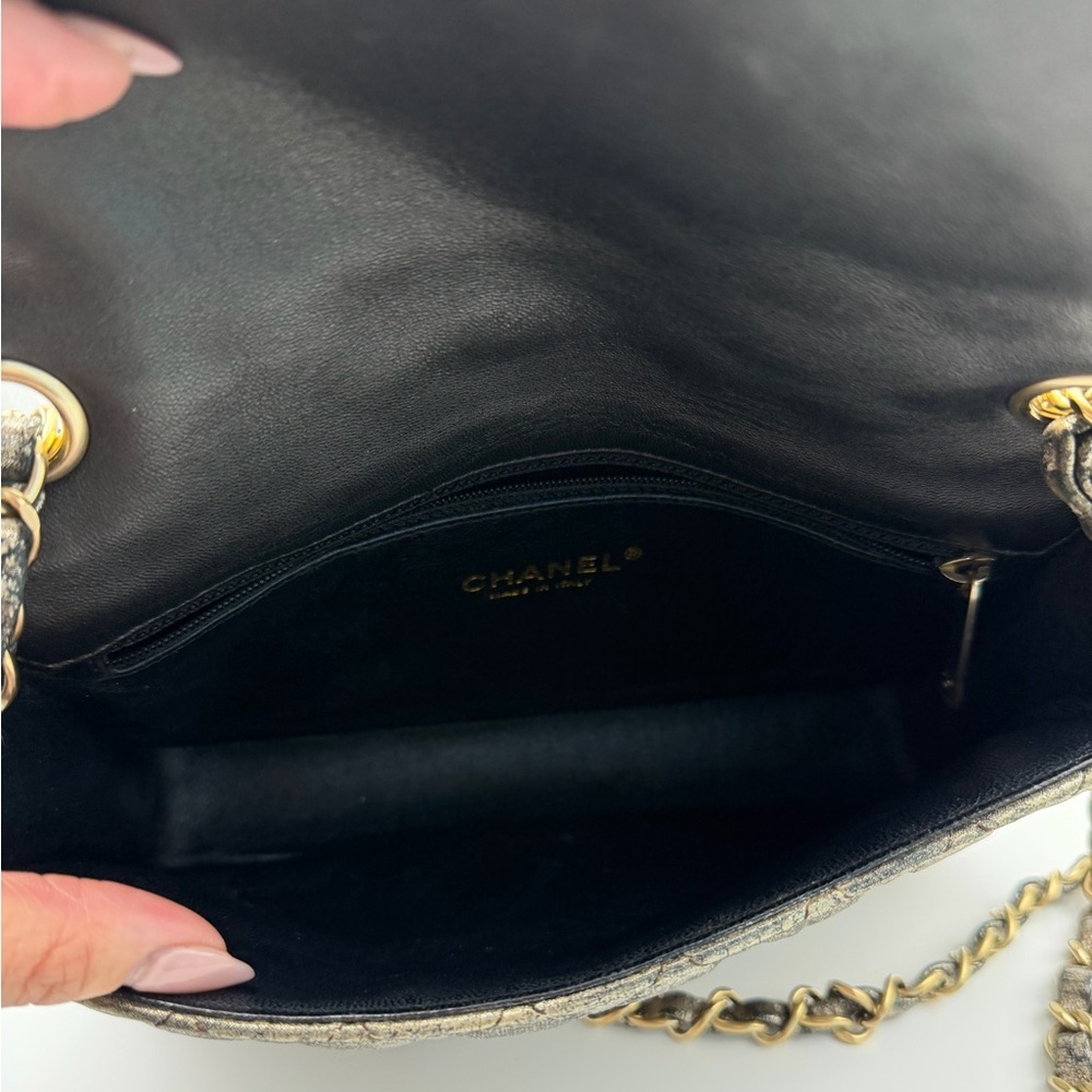 Limited Edition CHANEL Iridescent Classic Flap Bag with Crystal CC Lock - Picture 12 of 17